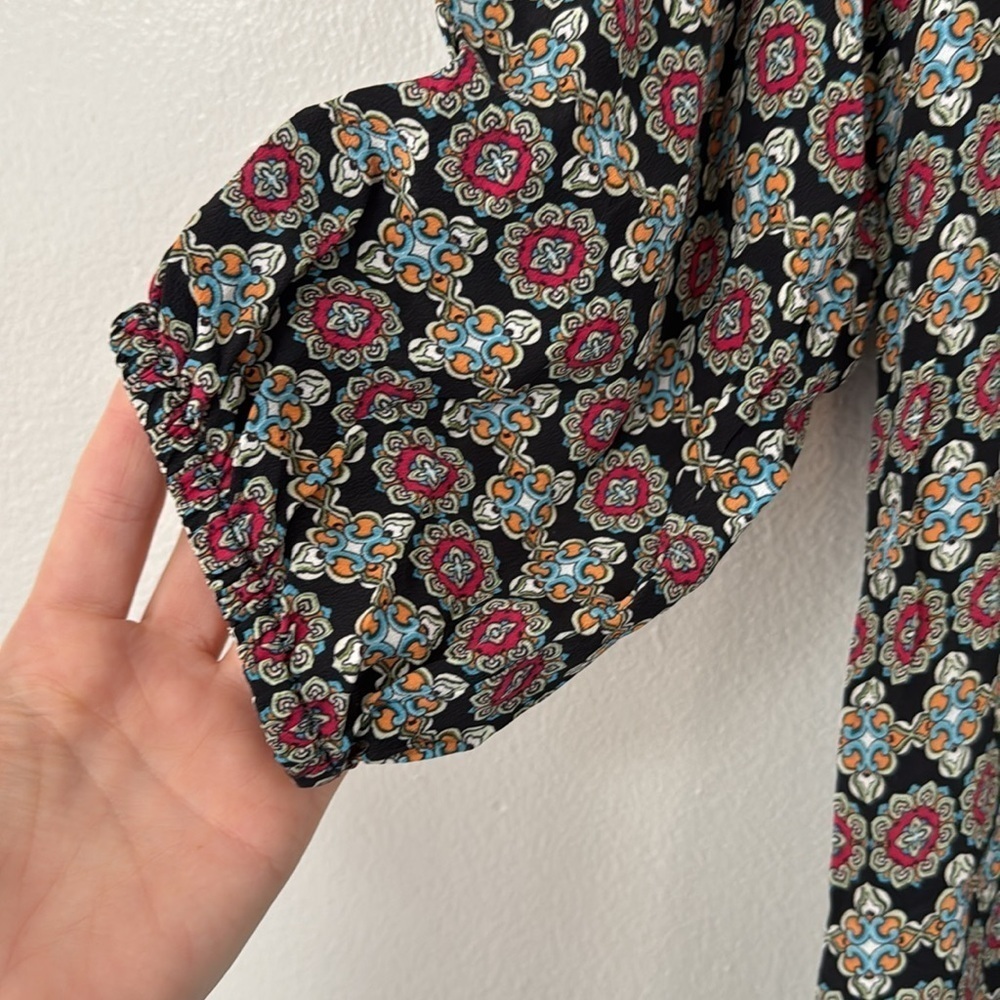 Anthropologie Kachel 100% Silk 3/4 Sleeve Top - Picture 2 of 5